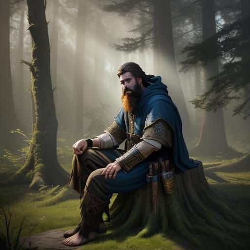 Mystical Forest: Bearded Man in Ornate Robes