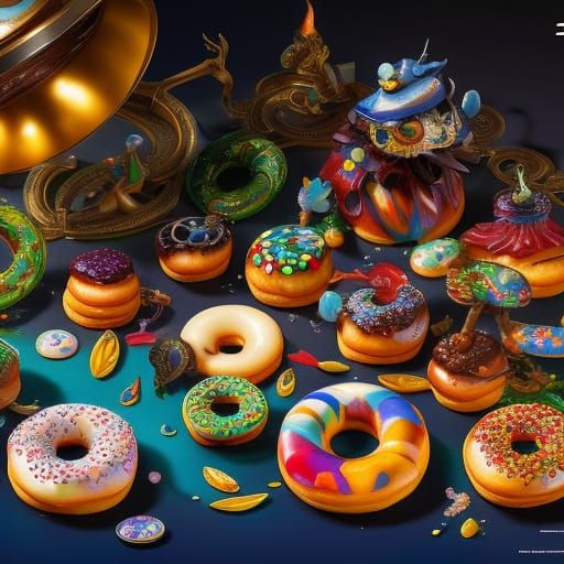 Doughnuts.  by @DinoArt