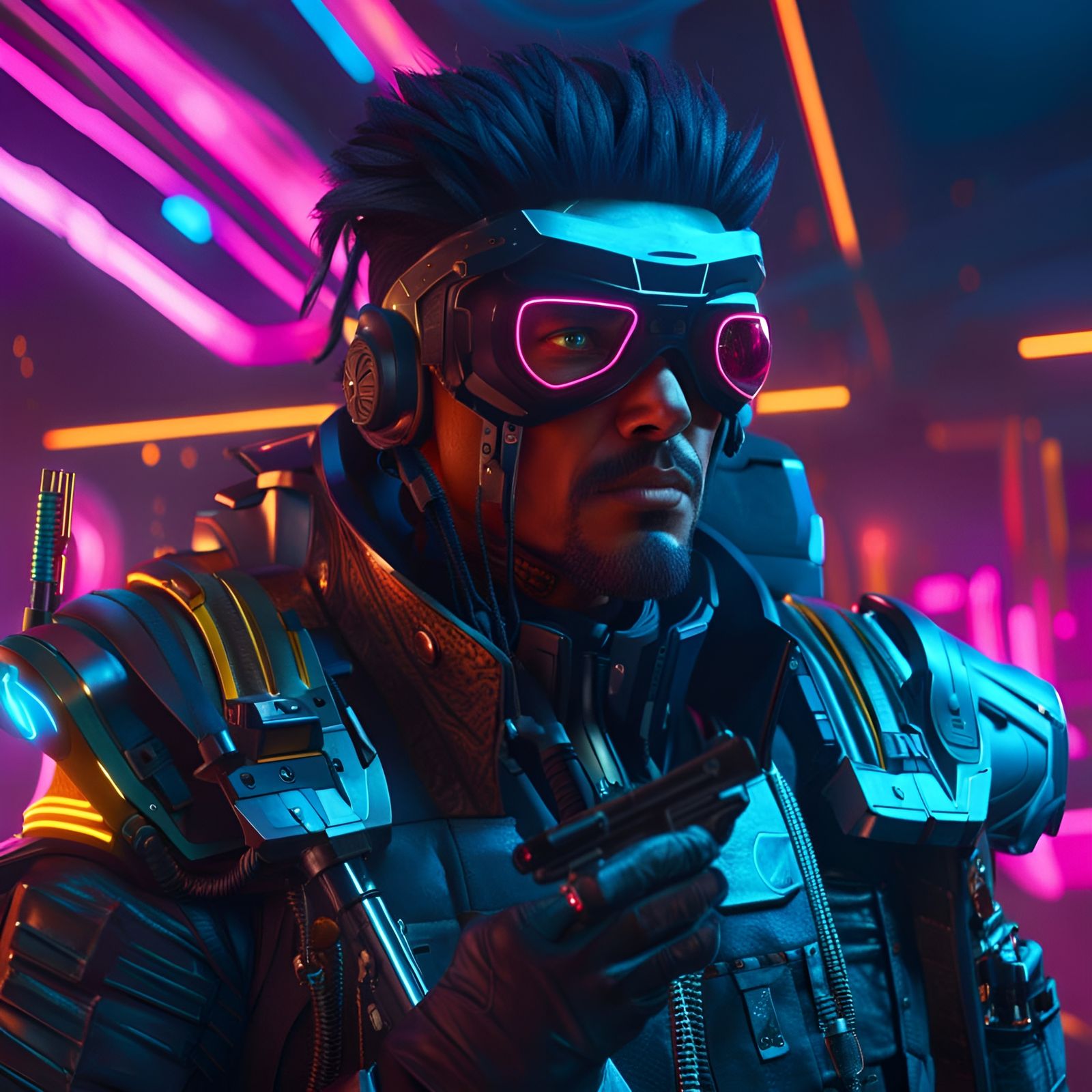 Cyberpunk Captain: A Space Pirate's Tale - AI Generated Artwork ...