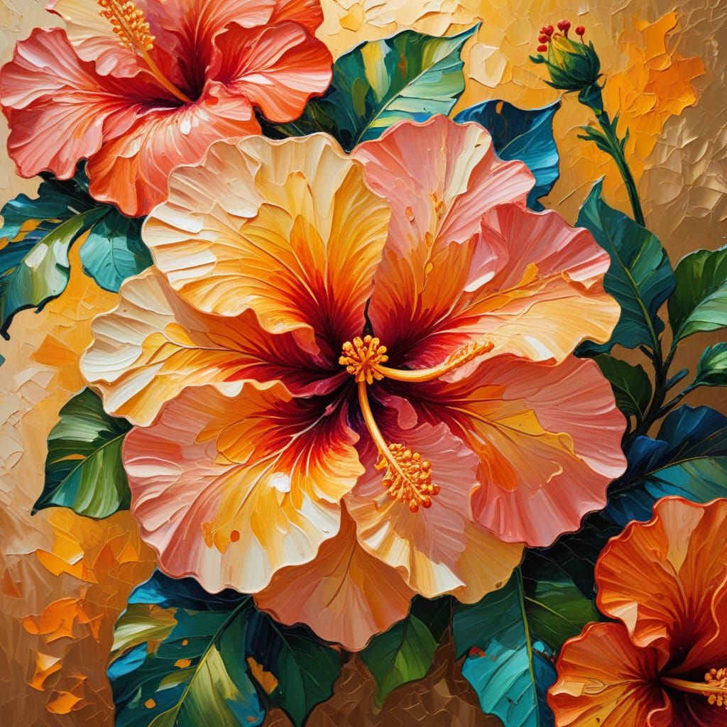 Impasto hibiscus.  by @Joris