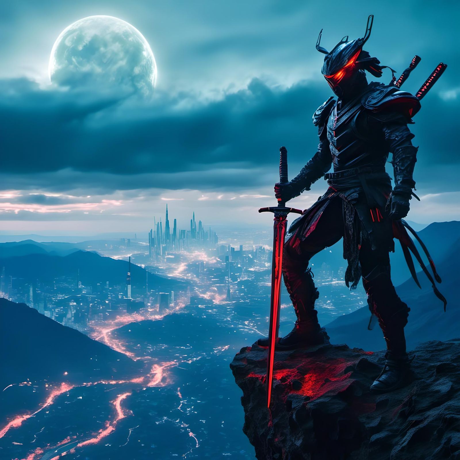 Dark samurai hero