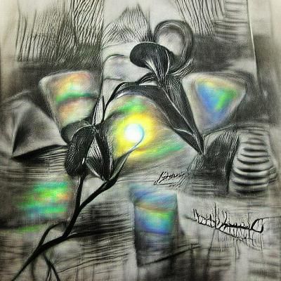 Light conquers darkness impressionism iridescent charcoal dr...