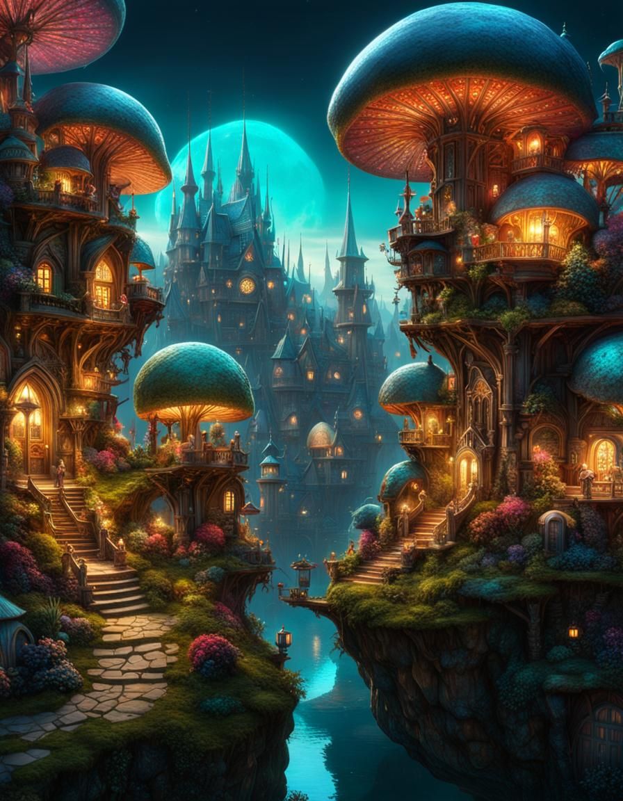 Fairy Village AI Generated Artwork NightCafe Creator