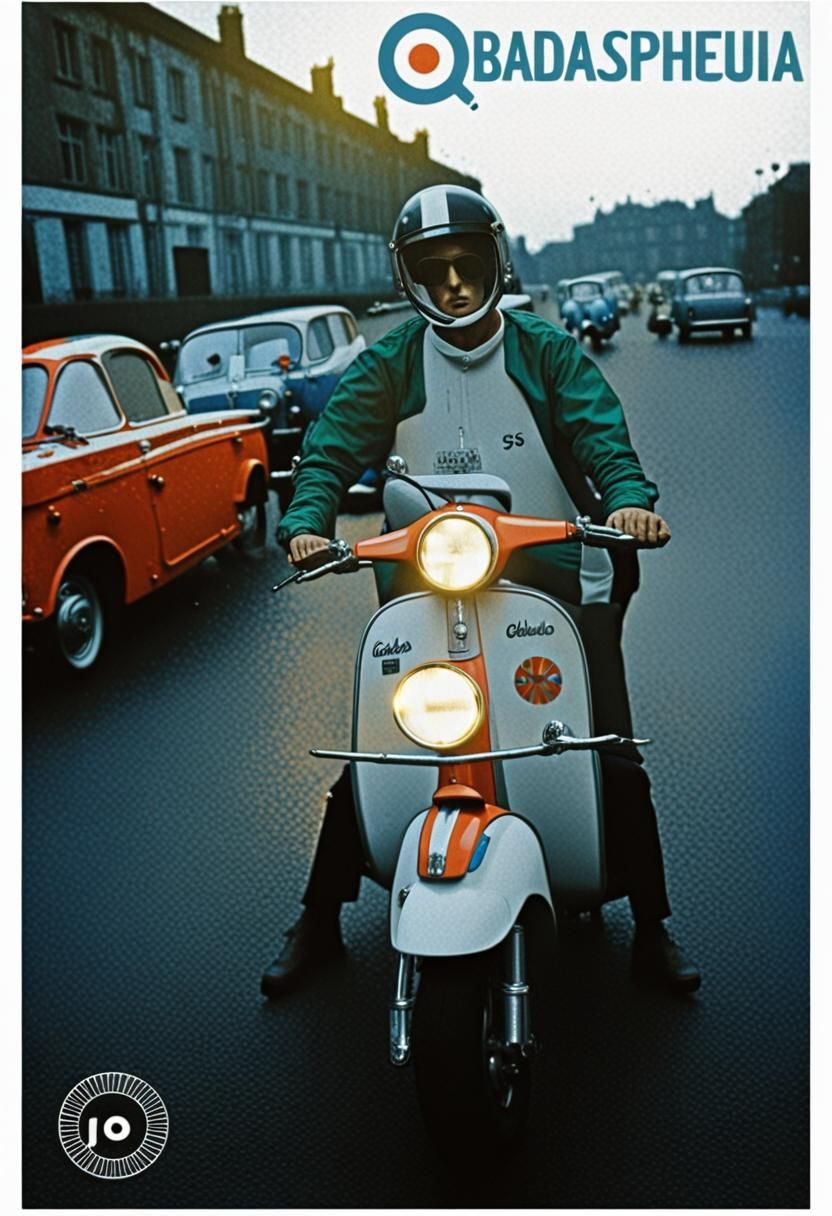 Mods on 1960s scooters