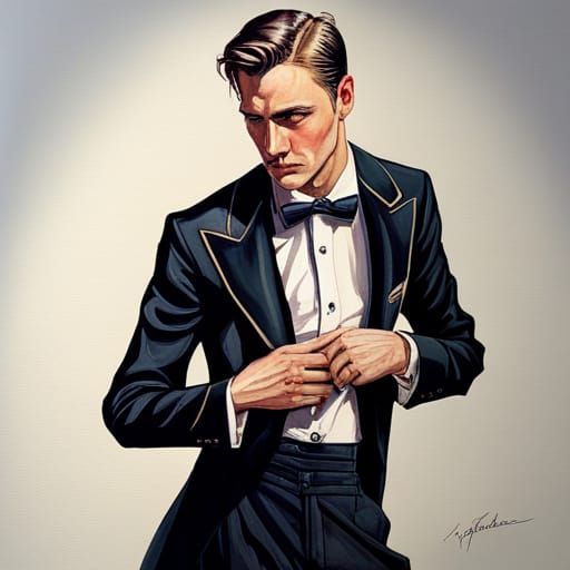 Elegant man in a tuxedo - AI Generated Artwork - NightCafe Creator