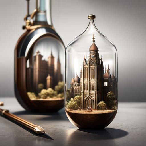 Steampunk City in a bottle