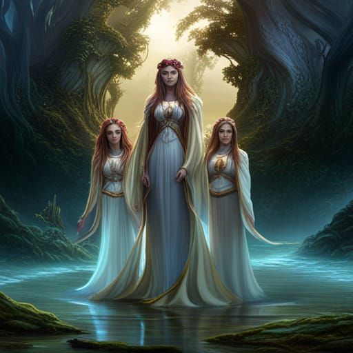 the three sisters Wiccan goddesses - AI Generated Artwork - NightCafe ...