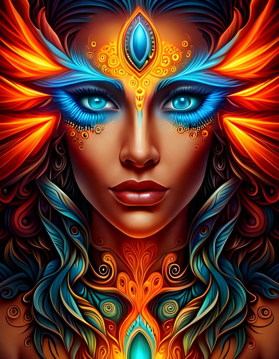 Psychedelic goddess - AI Generated Artwork - NightCafe Creator