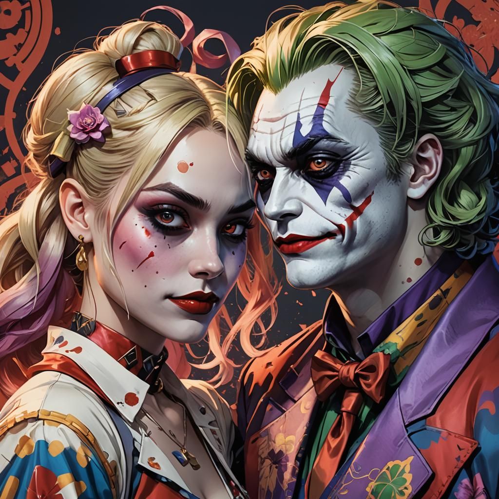 Harley Quinn and the Joker Ukiyo-e - AI Generated Artwork - NightCafe ...