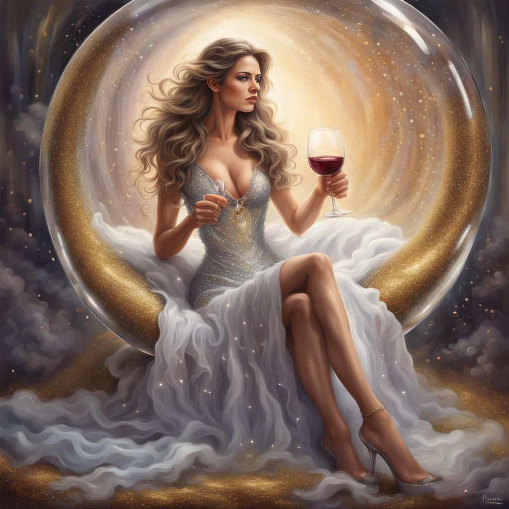 ultra realistic illustration of a beautiful White woman wear...