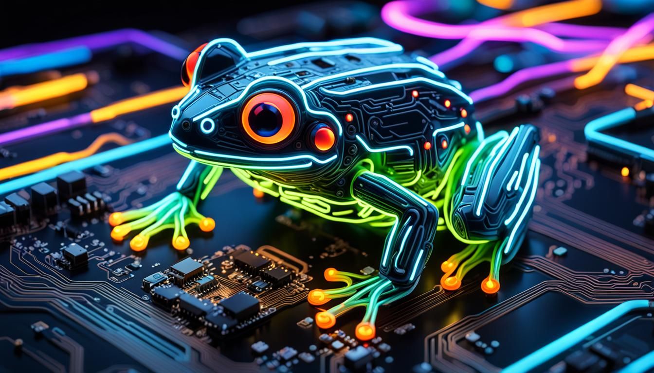 Neon Frog   by @Ka Bin