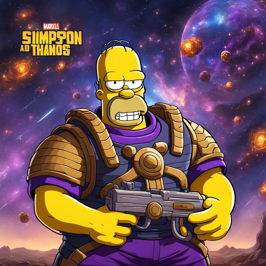 Homer Simpson as Thanos - AI Generated Artwork - NightCafe Creator