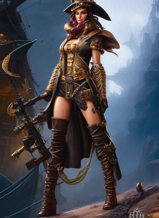 Steampunk Pirate Captain! - AI Generated Artwork - NightCafe Creator