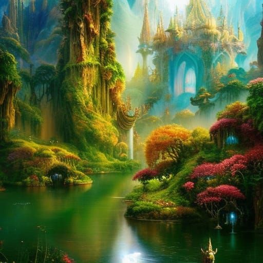 Enchanted Forest Marble Castle  by @Skyscribe