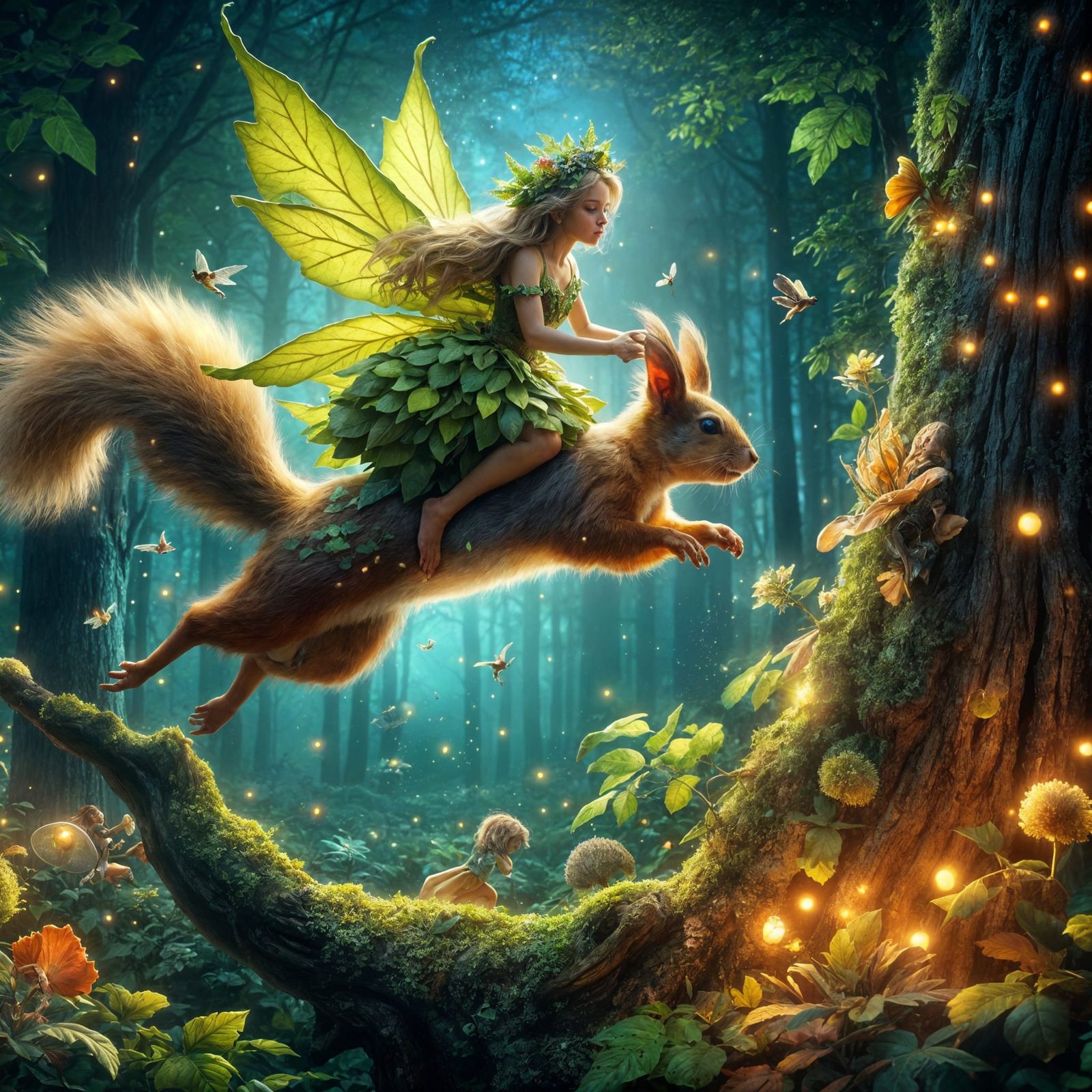 fairy and her squirrel friend