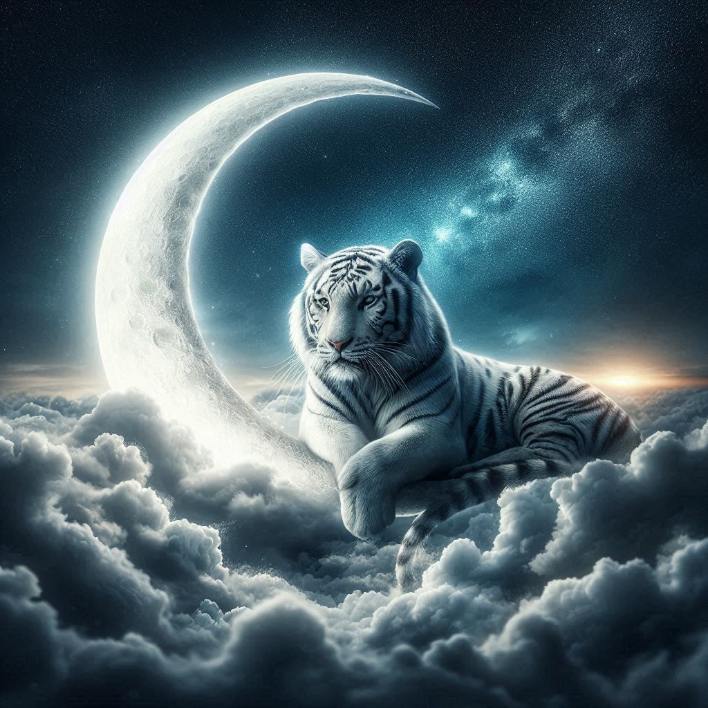 Tiger and Crescent Moon