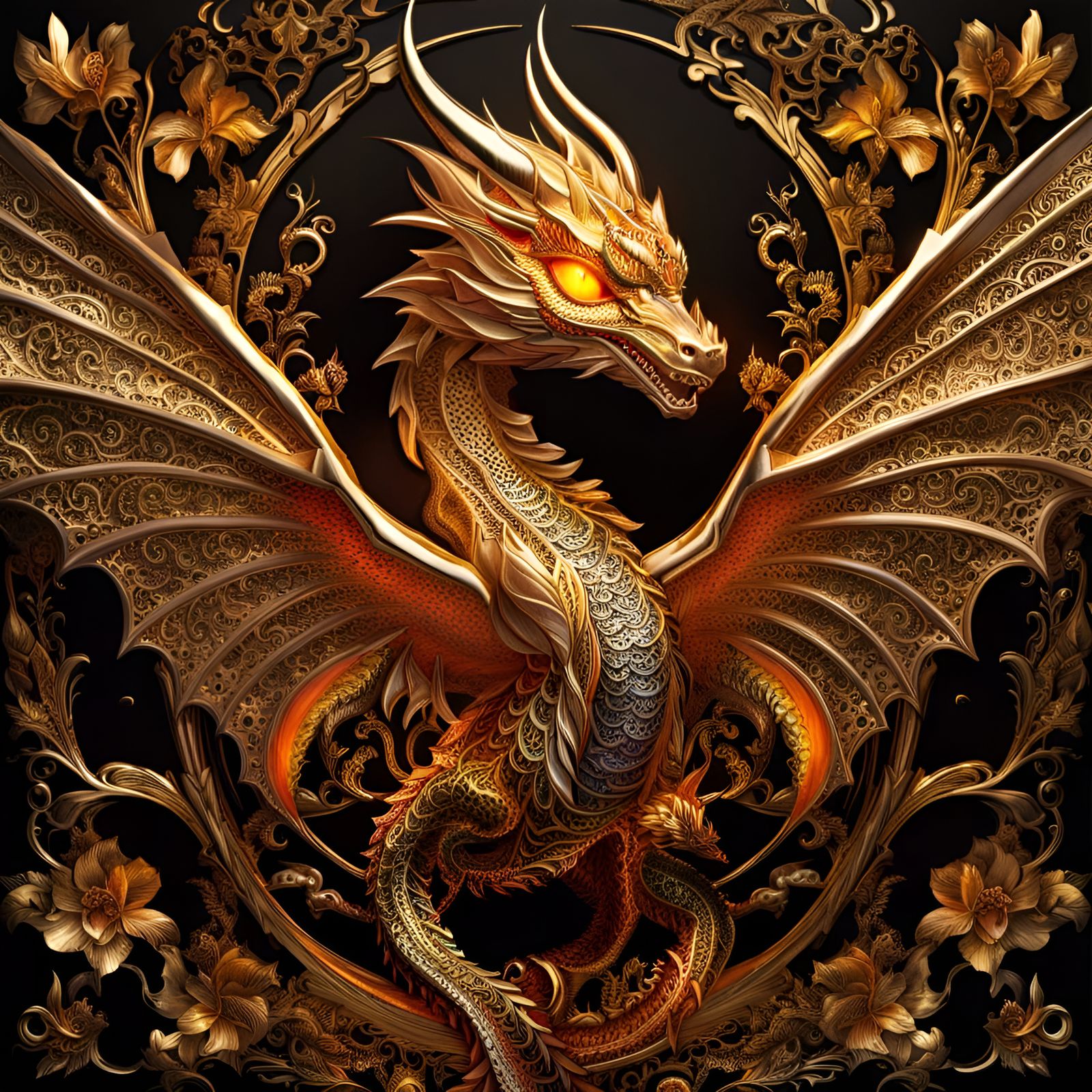 Golden Dragon - AI Generated Artwork - NightCafe Creator