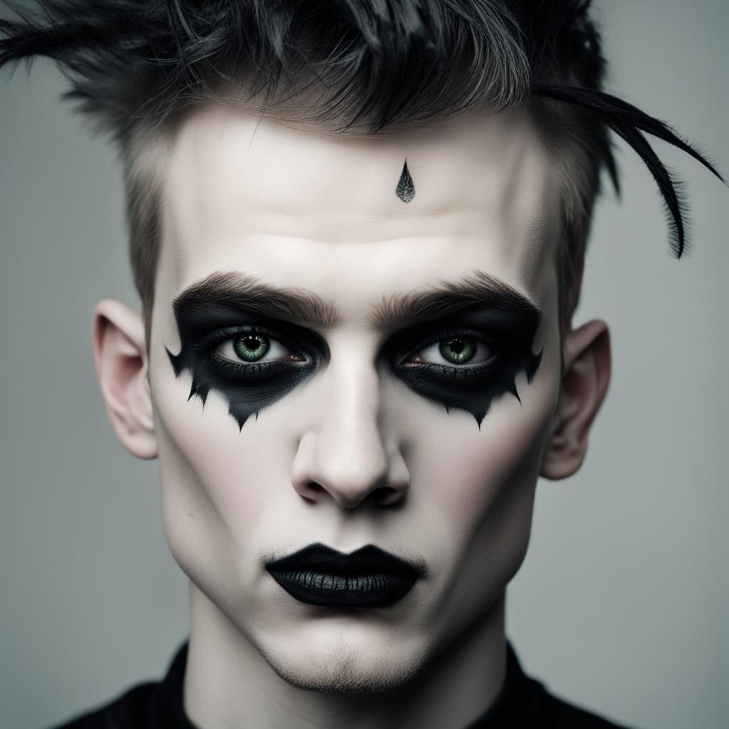 photo of a exquisitely beautiful pale skin goth Hungarian bo...