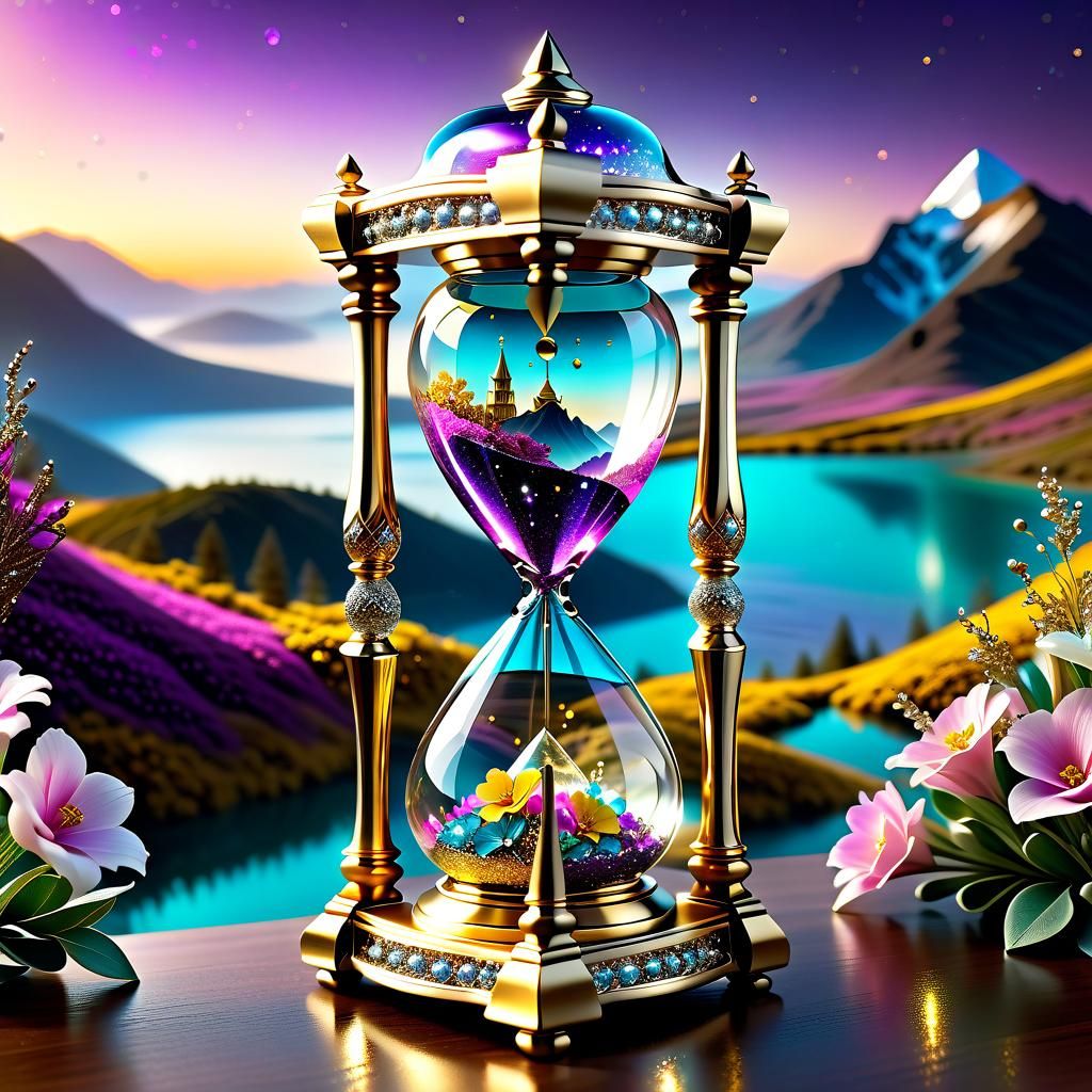 Beautiful Floral Hourglass - AI Generated Artwork - NightCafe Creator