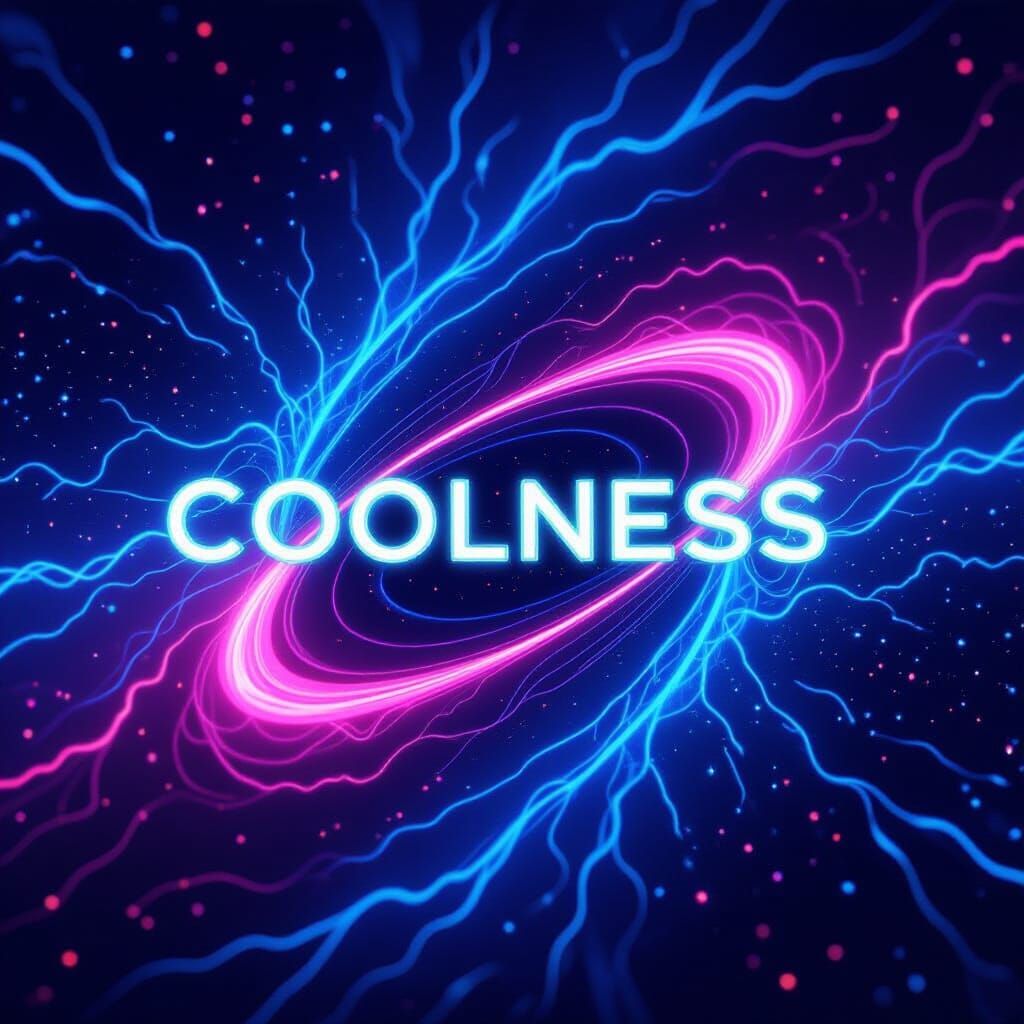 Vibrant Neon Energy Streaks in Cosmic Background