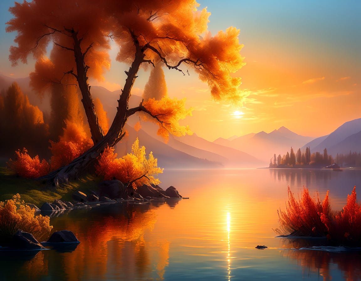 soft golden sunset, cool breeze ripples the surface - beauty of nature  by @DavidP