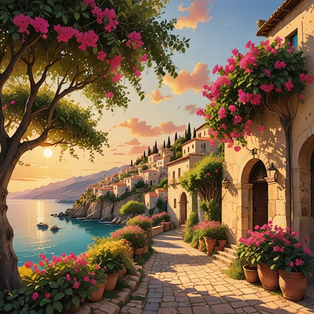mediterranean town  by @Ithil