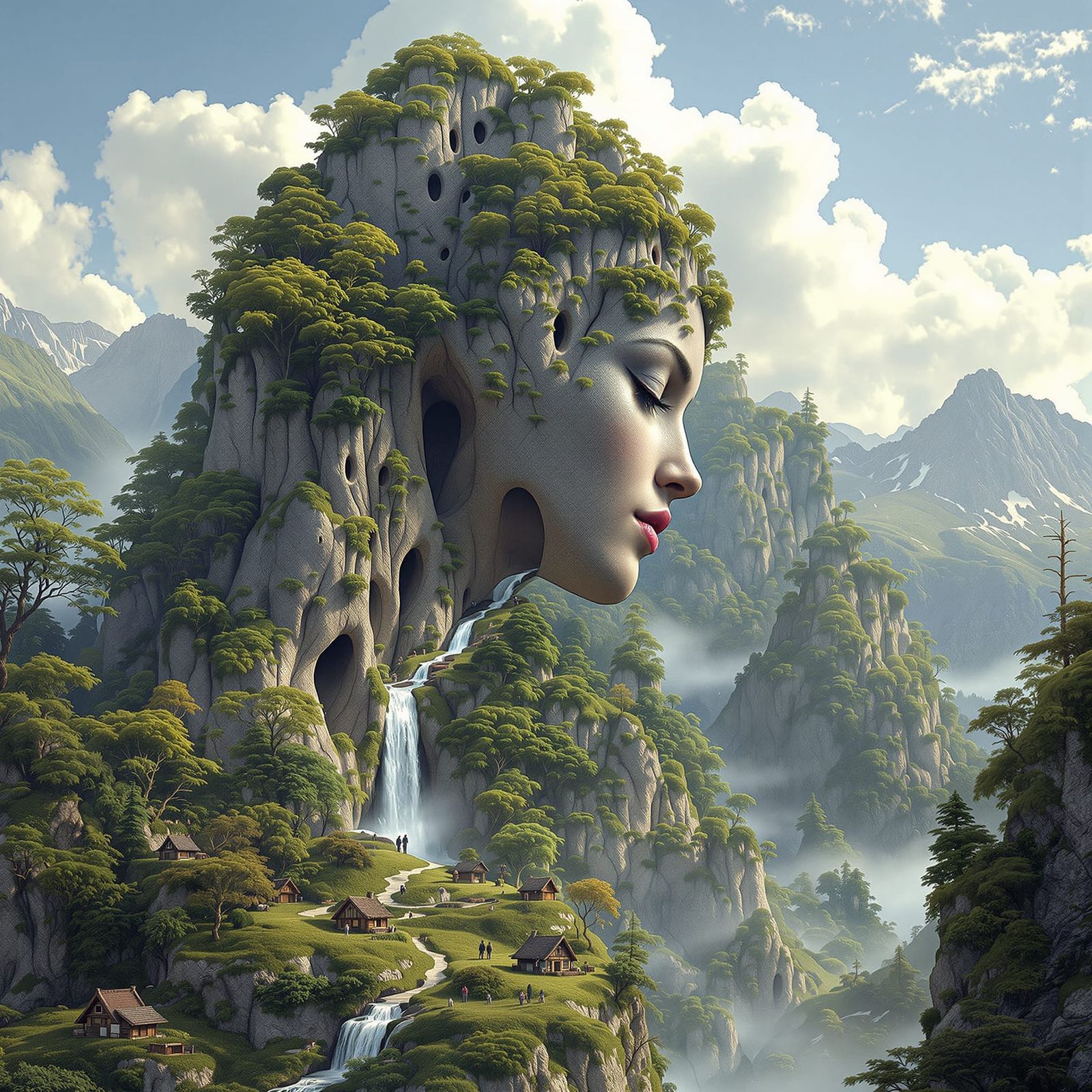 Surreal Goddess In The Cliffs....
