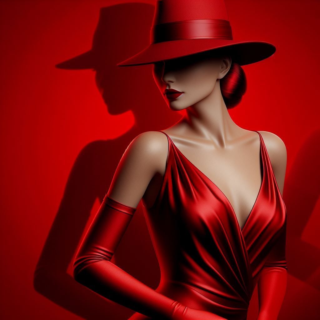 The woman in red