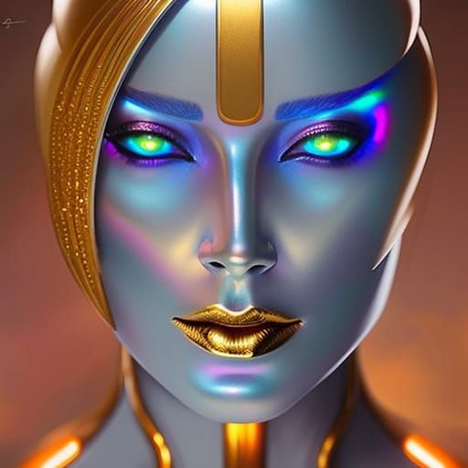A powerful masterful digital painting of a pearlescent gorge...