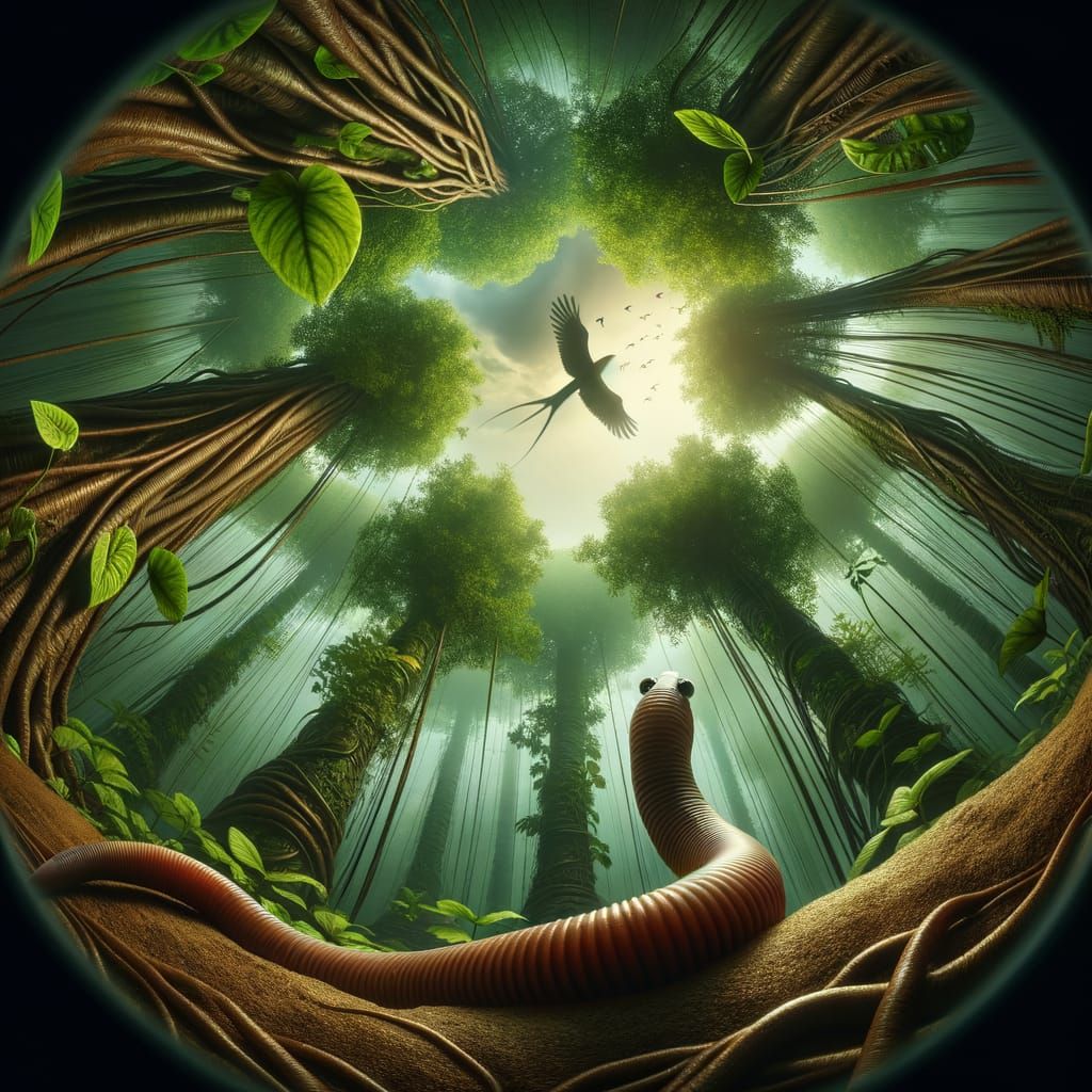 perspective of a cursed worm in the jungle