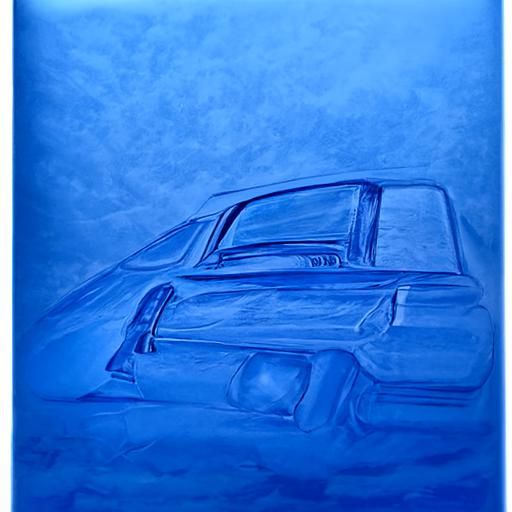 Car Chevy Nova blue matte background hyperrealism pencil ske...