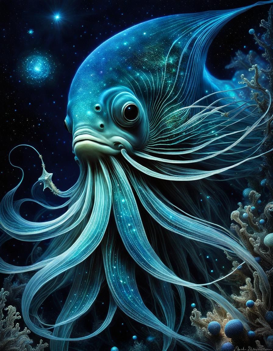 Bioluminescent Deep Sea Creature #12 - AI Generated Artwork - NightCafe ...