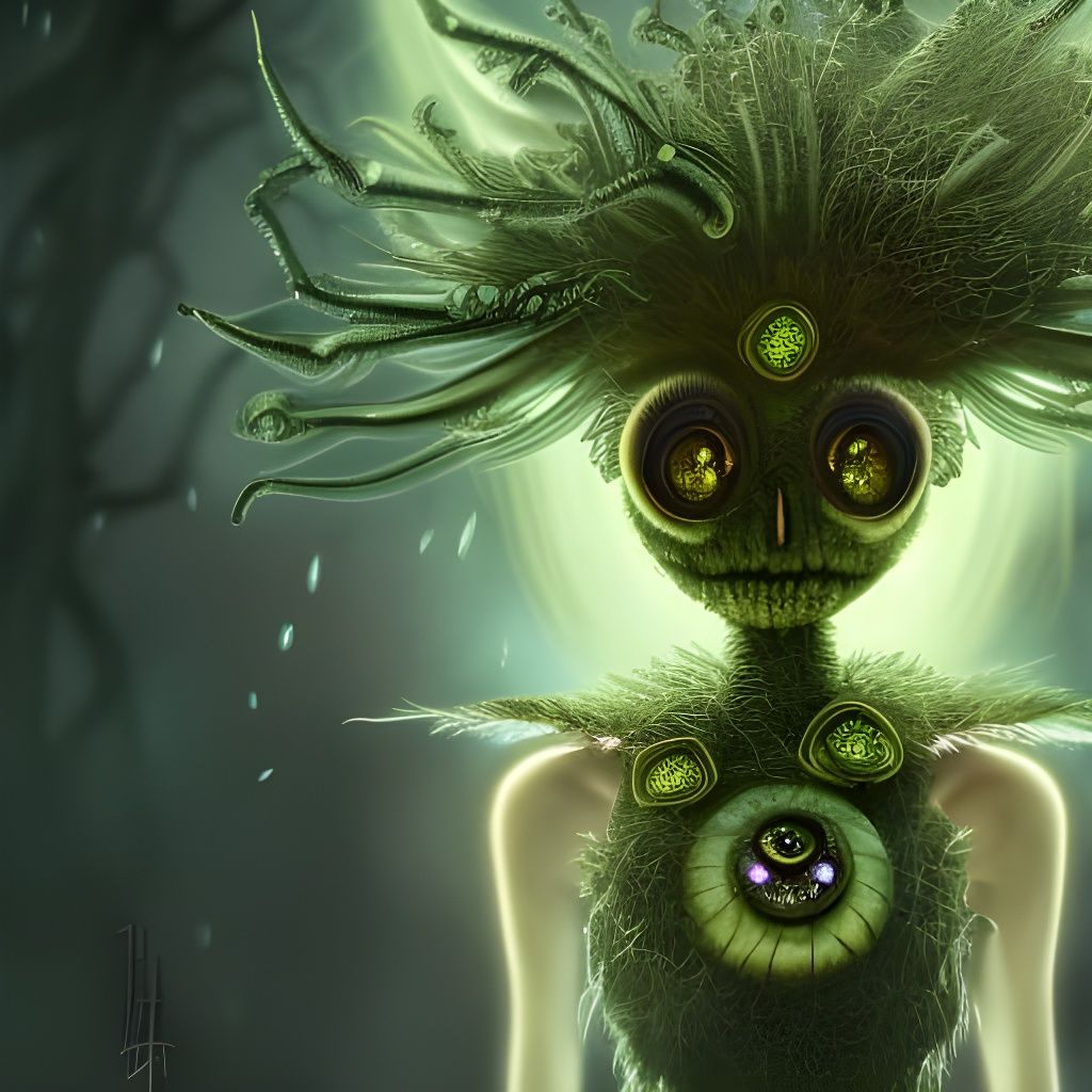 Lizard-Green Skeleton Warlock Droid on Futuristic Street