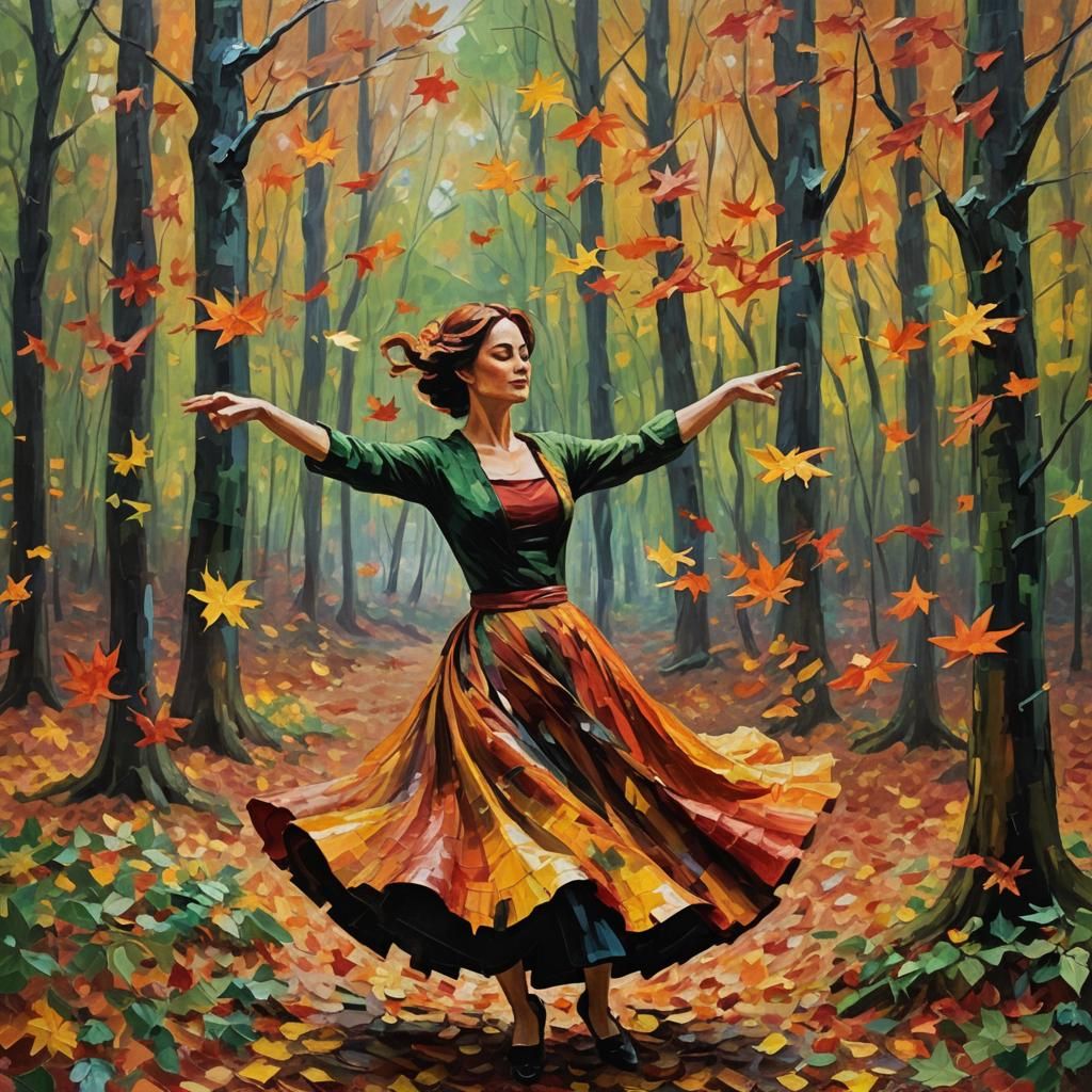 autumn falling leaves, twirling, 