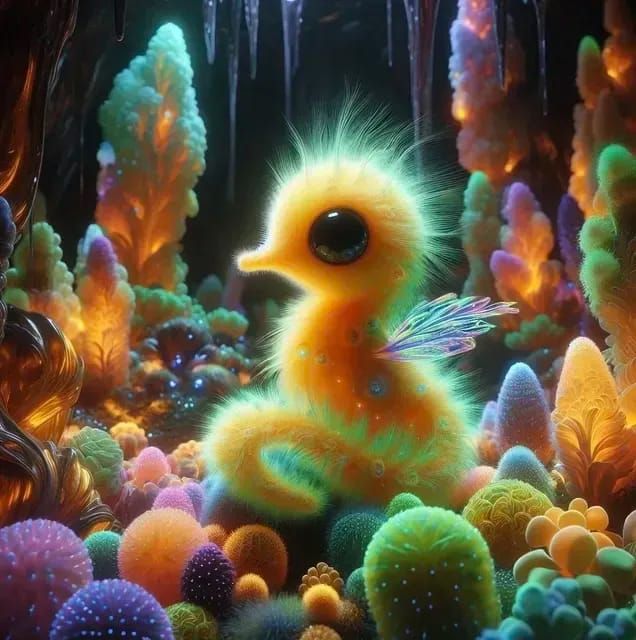 Teeny Tiny Yellow Fluffy Seahorse