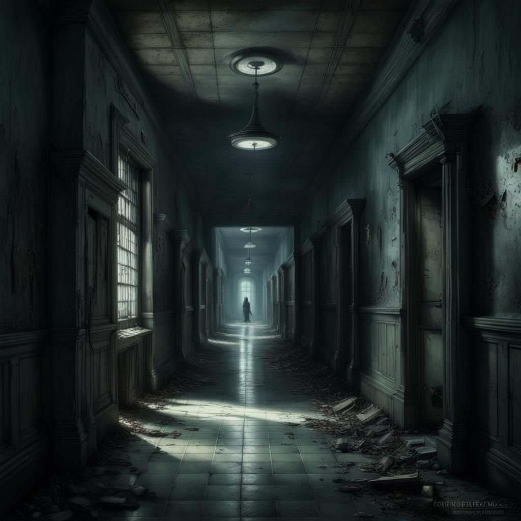An eerie abandoned hospital hallway  by @AudiBruno