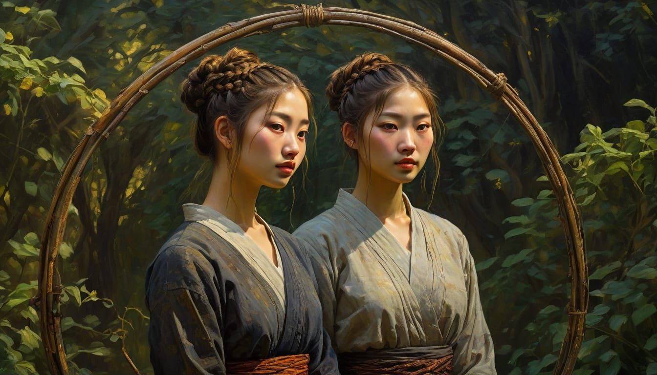 Korean Neo-Expressionist Garden Portraits in Impasto Oil