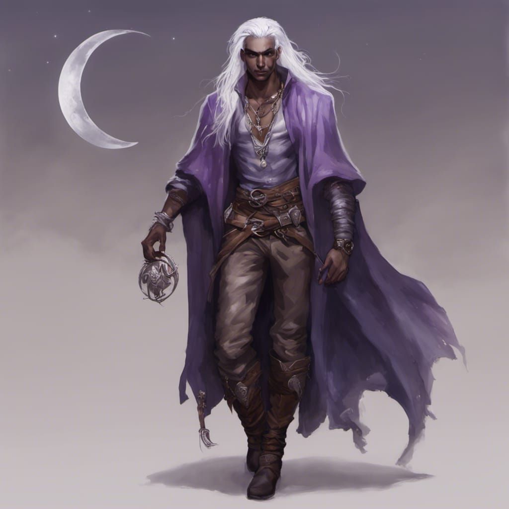 High Fantasy Style Realistic Image Of A Male Drow Half Elf Purple   AmqB6K1vNTlW58Mm7umK  1  Xk6fm 