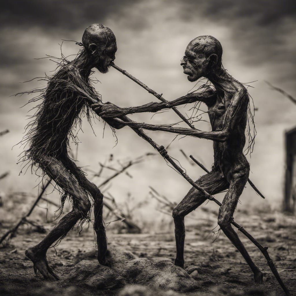 stickman fighting a stickman with sticks