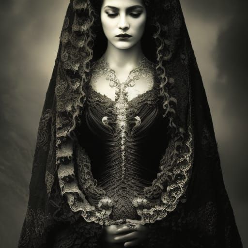 Cthulhu bride Vintage portrait  by @Strigoi77