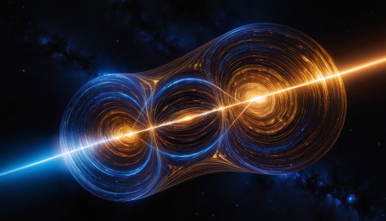 Cosmic Starship Emerges from Hyperspace in Metallic Glory