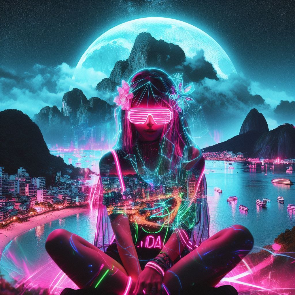 Neon double exposure Thailand