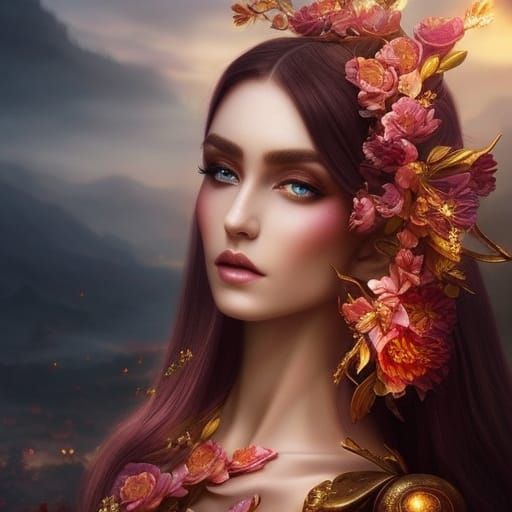 The Flower Girl - AI Generated Artwork - NightCafe Creator