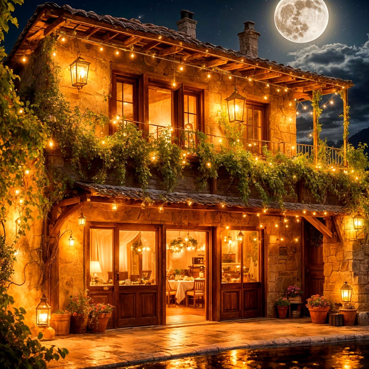 Romantic Restaurant  by @Lilsilverfish