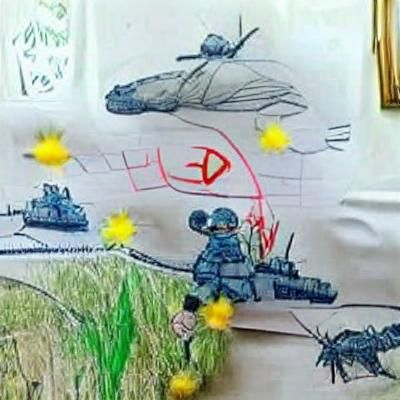 Russia invades Ukraine child's drawing