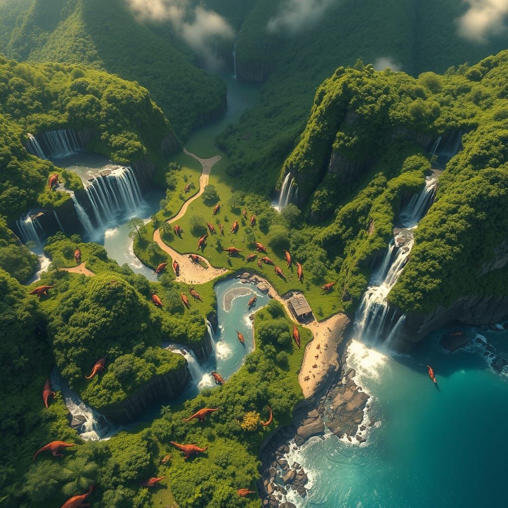 A Bird's Eye View of Jurassic Park   by @3E