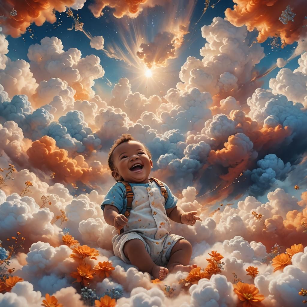 A baby is very happy