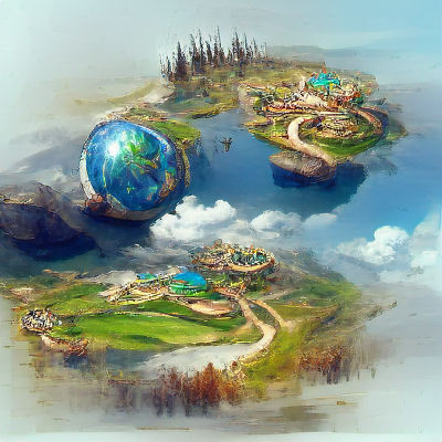 Fantasy world realistic concept art