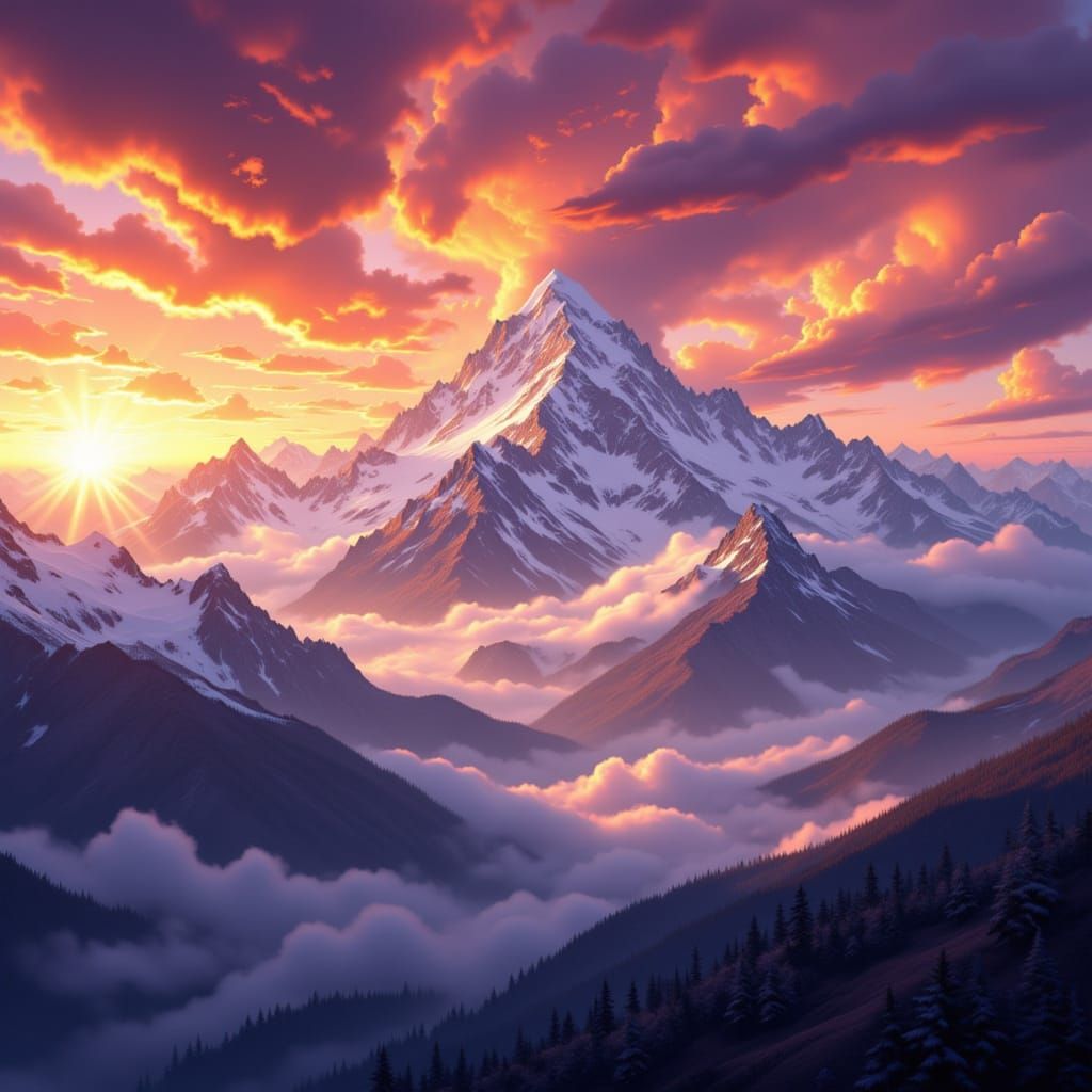 Mountain sunsets <lora:Mountain Sunsets:1.0>