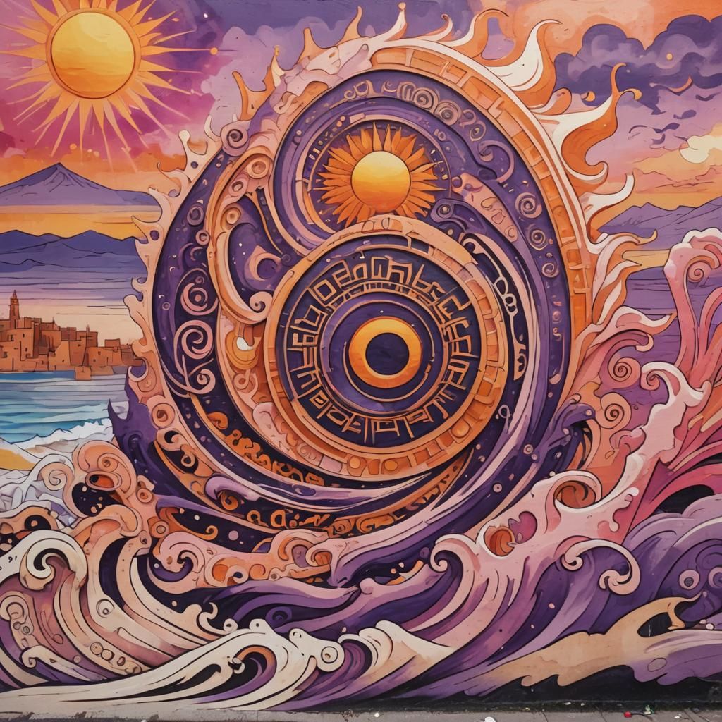 Dead Sea Scroll in Vibrant Street Art Style